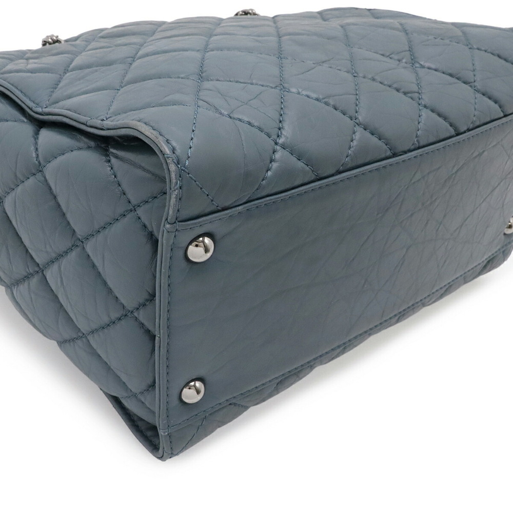 CHANEL Blue Leather Shoulder Bag - Picture 4 of 8